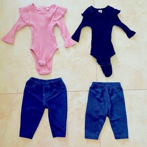 2 onsies and 2 jeans 0-3months